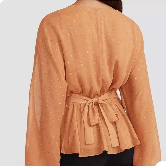 Clip-dot Tie Blouse NWT by Express - Picture 5 of 10